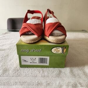 Easy Street Red Slingback Sandals